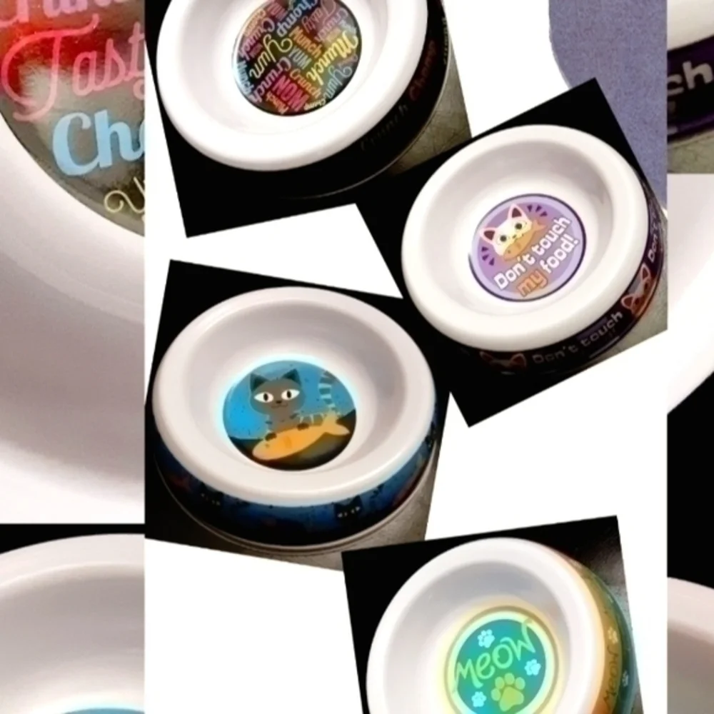 Kitty's Graphic Designs Melamine 4 Cat Bowls Bundle